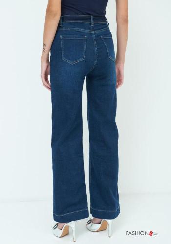 Denim Jeans aus Baumwolle mit Knöpfen mit Reißverschluss mit Taschen - ph 3