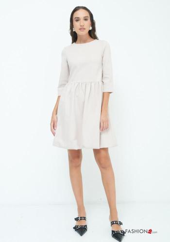 knee-length crew neck Dress 3/4 sleeve - ph 4