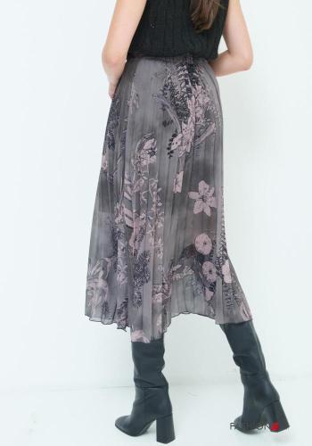 Falda con plisado gasa Estampado Floral con forro con elástico - ph 3