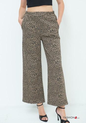 Pantalones Estampado animal con bolsillos con elástico - ph 2