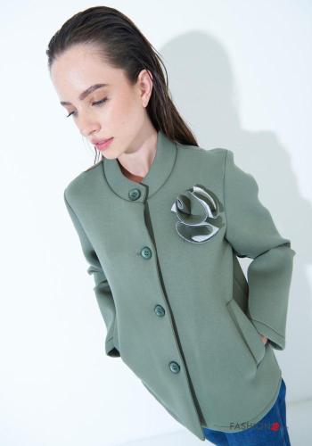 long sleeve crew neck Jacket with buttons with pockets - ph 2