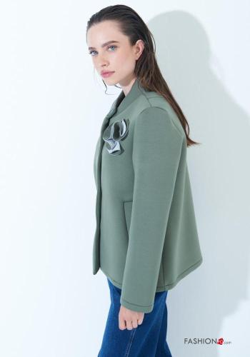 long sleeve crew neck Jacket with buttons with pockets - ph 4