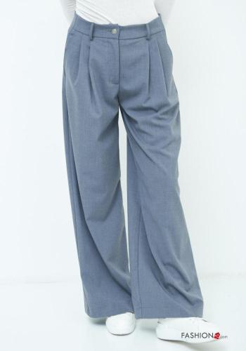 Pantalon wide leg à boutons avec fermeture éclair avec poches - ph 2
