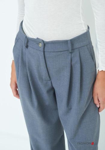 Pantalon wide leg à boutons avec fermeture éclair avec poches - ph 3