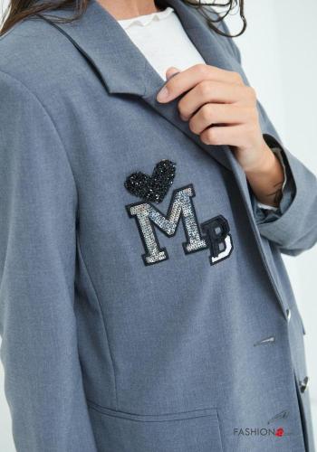 Blazer manga larga con cuello con lentejuelas con botones - ph 2