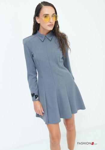 Vestido manga larga con cuello con botones - ph 2