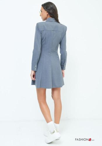 Vestido manga larga con cuello con botones - ph 4