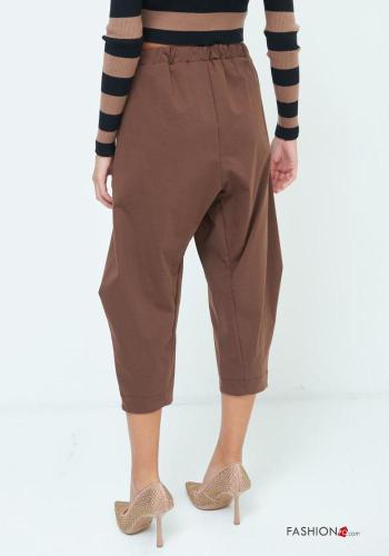 Cotton Cropped Trousers with pockets with elastic - ph 4