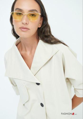 Giacca in Cotone maniche lunghe con colletto con bottoni con tasche - ph 2
