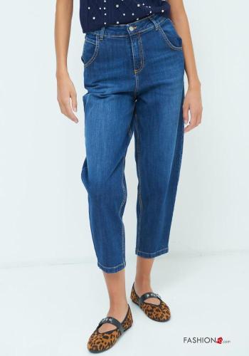 Jeans aus Baumwolle mit Knöpfen mit Reißverschluss mit Taschen - ph 2
