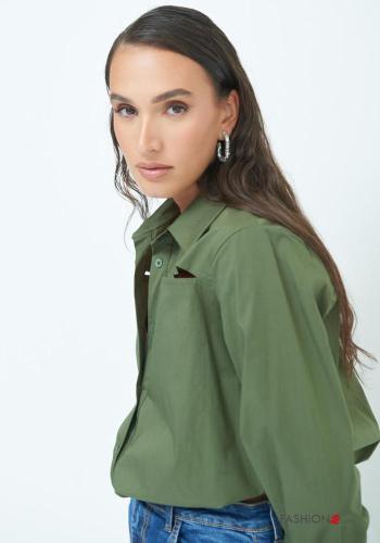 Camicia in Cotone maniche lunghe con colletto con bottoni con spacco - ph 3