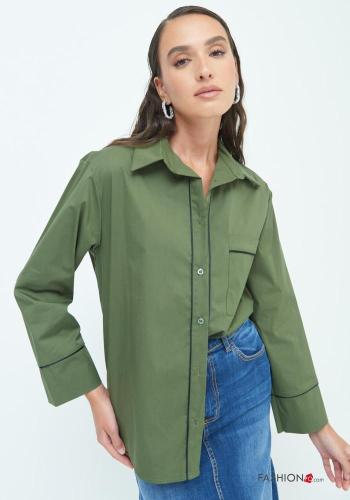 Camicia in Cotone maniche lunghe con bottoni con tasche - ph 2