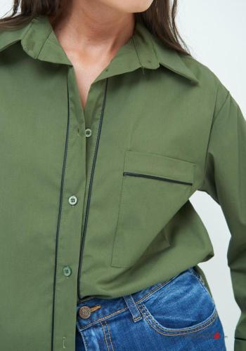 Camicia in Cotone maniche lunghe con bottoni con tasche - ph 3
