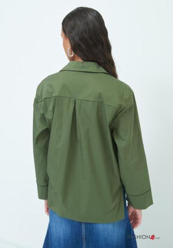 Camicia in Cotone maniche lunghe con bottoni con tasche - ph 4