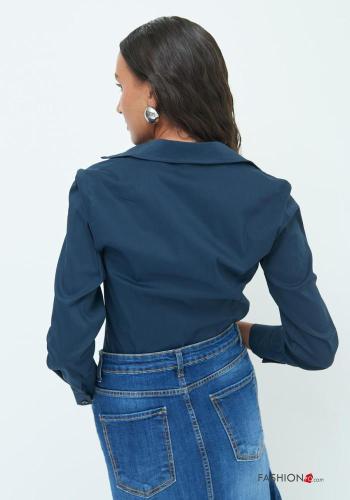 Chemise en Coton manches longues à collet à boutons - ph 3