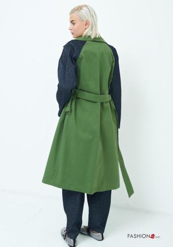 mit schnalle Trenchcoat aus Baumwolle mit Knöpfen mit stoffgürtel - ph 3
