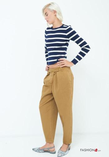 Niedrige Taille Chino aus Baumwolle mit Taschen - ph 3
