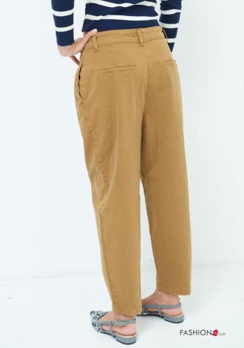 Niedrige Taille Chino aus Baumwolle mit Taschen - ph 4