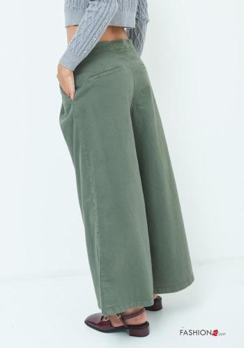 Pantalones de Algodón cintura baja wide leg con bolsillos - ph 3