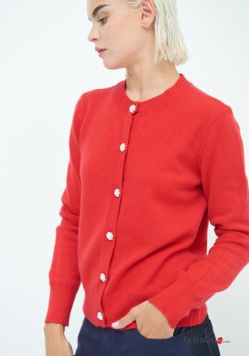 Chaqueta de punto manga larga cuello redondo con botones con brillantes - ph 2