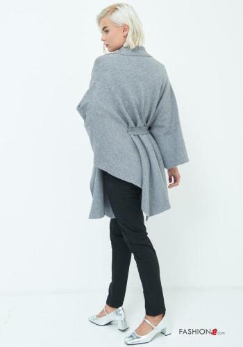 Poncho con cintura in stoffa - ph 3