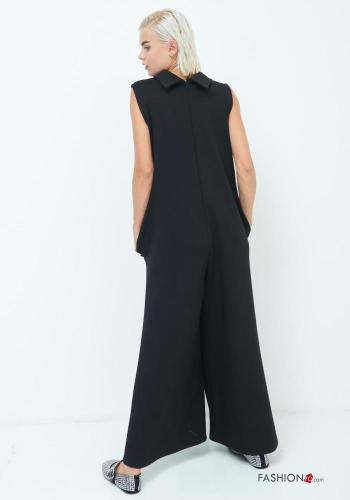 Jumpsuit wide leg senza maniche con colletto con zip - ph 3