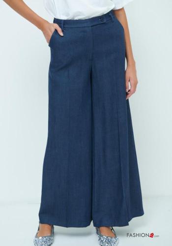 wide leg Hose mit Knöpfen mit Reißverschluss mit Taschen - ph 2