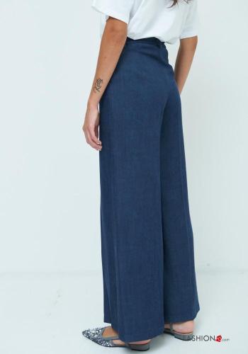 wide leg Hose mit Knöpfen mit Reißverschluss mit Taschen - ph 3
