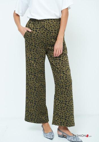 Animal print Trousers with pockets with elastic - ph 2