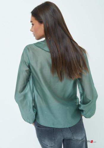 long sleeve Blouse with flounces with v-neck - ph 3