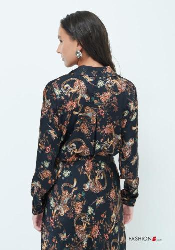 Camicia maniche lunghe con colletto Fantasia floreale con bottoni - ph 3