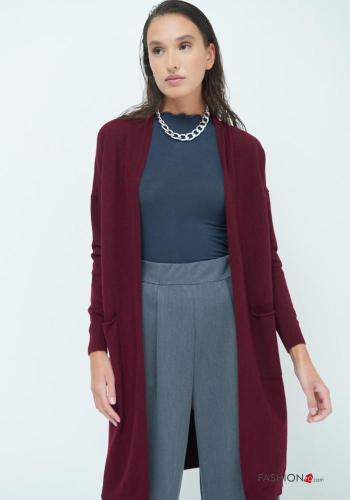 knielanger Strickjacke mit Taschen - ph 2