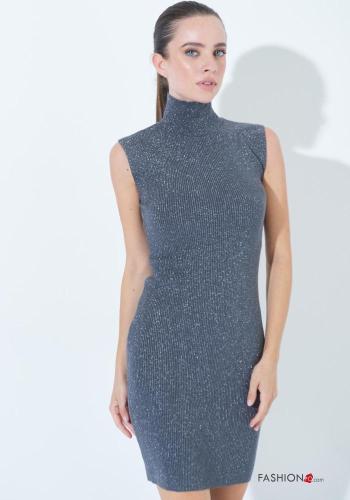 mini sleeveless Ribbed lurex Dress Rollneck - ph 2