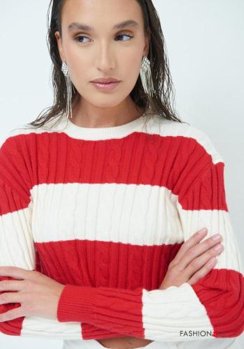 Striped long sleeve crew neck mini Sweater - ph 2