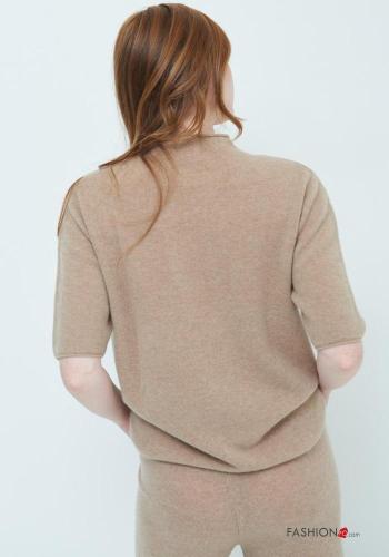 short sleeve crew neck Cashmere Blend Sweater - ph 2