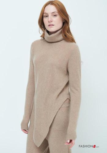 long sleeve asymmetrical Cashmere Blend Sweater Rollneck - ph 2