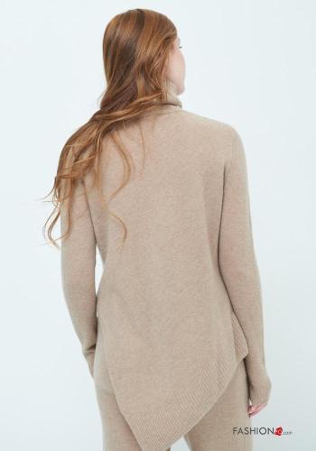 long sleeve asymmetrical Cashmere Blend Sweater Rollneck - ph 4