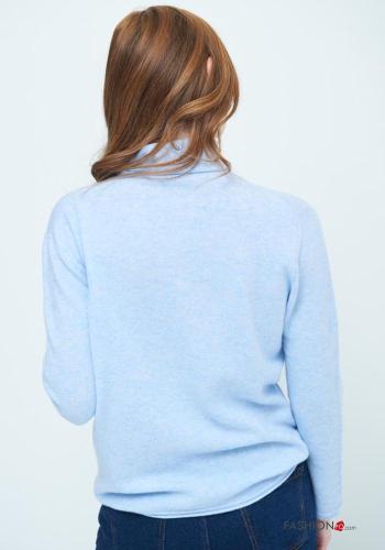 long sleeve Cashmere Blend Sweater Rollneck - ph 3