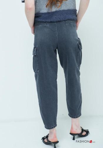 Jeans in Cotone con tasche con bottoni con zip - ph 3