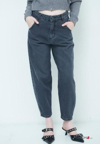 Jeans in Cotone con tasche con bottoni con zip - ph 2