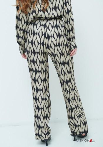 Abstrakte Muster wide leg Hose mit gummizug - ph 4