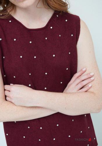 sleeveless crew neck Sweater with rhinestones - ph 2