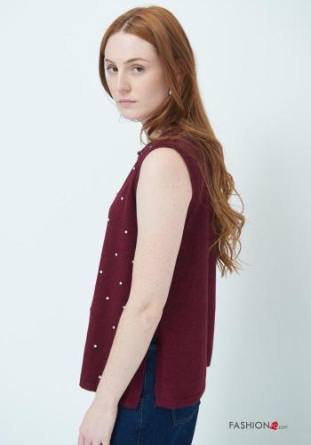 sleeveless crew neck Sweater with rhinestones - ph 3