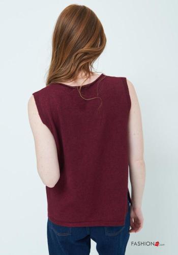 sleeveless crew neck Sweater with rhinestones - ph 4