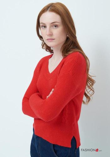 Ribbed long sleeve Sweater with v-neck - ph 3