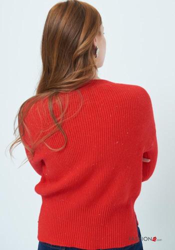 Ribbed long sleeve Sweater with v-neck - ph 4