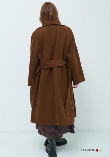 Cappotto con tasche con cintura in stoffa - ph 3