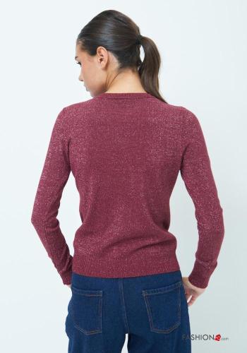 long sleeve crew neck lurex Sweater - ph 3