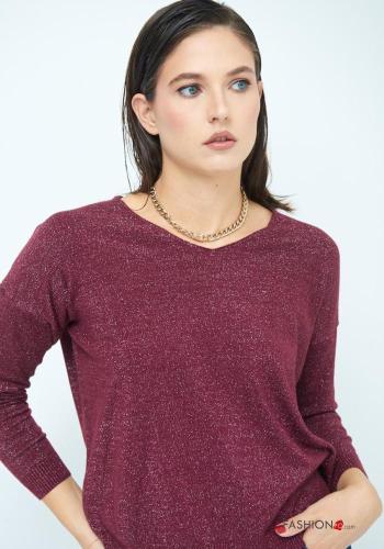 Maglietta a manica lunga lurex scollo a V - ph 2