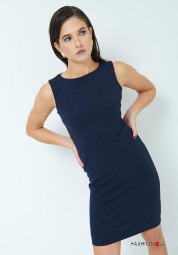 mini pencil sleeveless crew neck Dress with rhinestones - ph 2